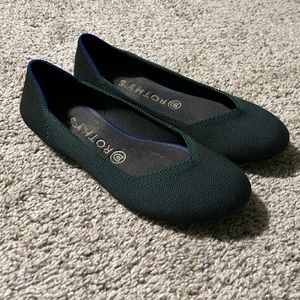 Emerald Rothys The Flat ballet flats 8.5 womens - sustainable eco friendly shoes